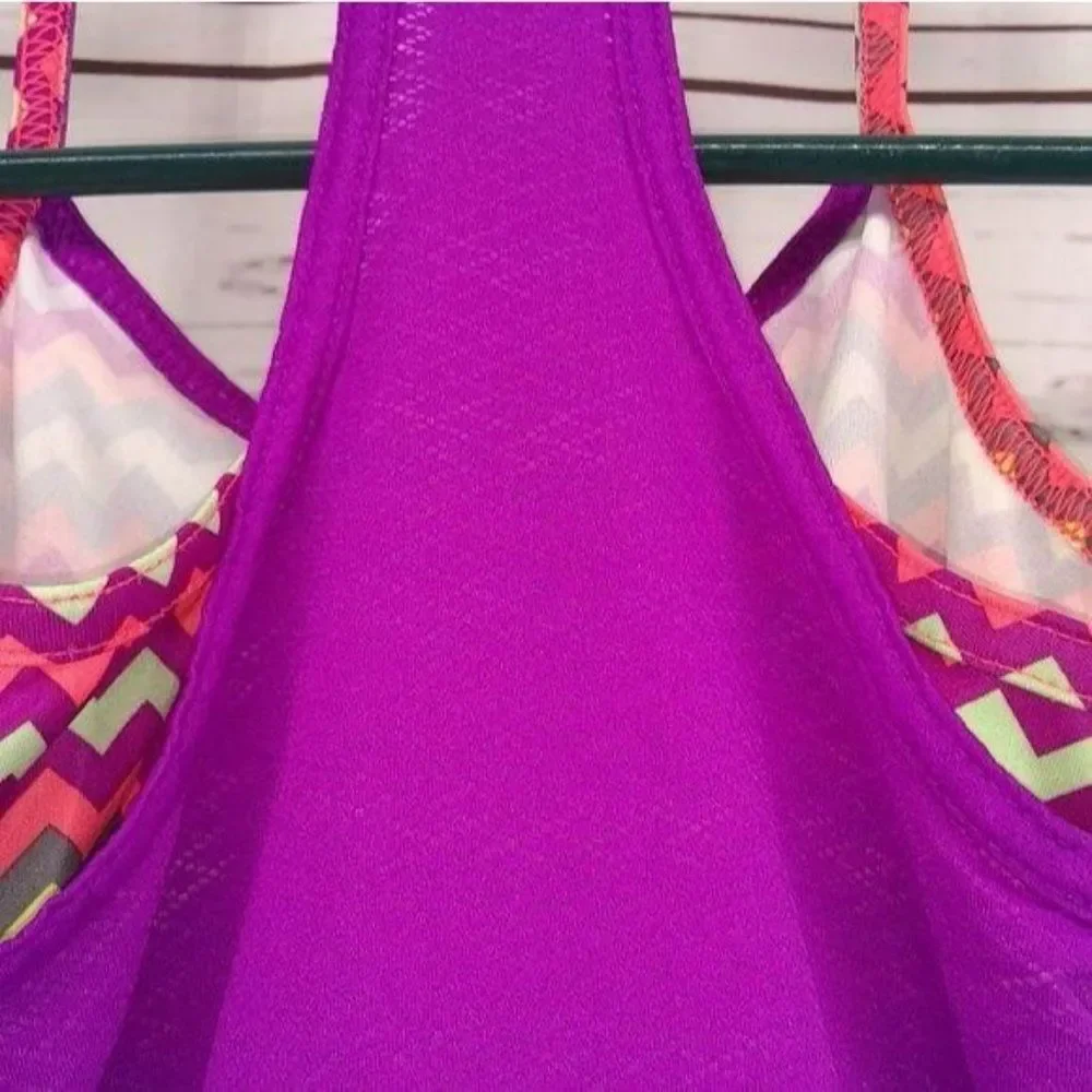 Danskin Now Girls Racerback Purple Aztec Tank Top Size‎ Small